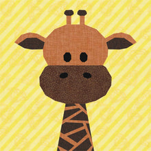 Load image into Gallery viewer, Cute Giraffe, Foundation Paper Piecing Pattern (FPP Pattern), Quilt Block, 4 sizes