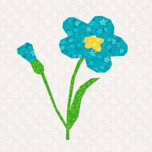 Load image into Gallery viewer, Forget-Me-Not, Flower, Foundation Paper Piecing Pattern (FPP Pattern), Quilt Block, 3 sizes FPP Patterns- Full Bobbin Designs foundation paper piecing patterns quilt block patterns sewing patterns
