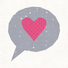 Load image into Gallery viewer, Love Heart, Speech Bubble, Foundation Paper Piecing Pattern (FPP), Quilt Block, 4 sizes FPP Patterns- Full Bobbin Designs foundation paper piecing patterns quilt block patterns sewing patterns