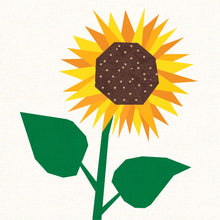 Load image into Gallery viewer, Sunflower, Foundation Paper Piecing Pattern (FPP Pattern), Quilt Block, 3 sizes FPP Patterns- Full Bobbin Designs foundation paper piecing patterns quilt block patterns sewing patterns