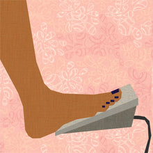 Load image into Gallery viewer, Sewing in Bare Feet, Sewing Machine Foot Pedal, Foundation Paper Piecing Pattern (FPP Pattern), Quilt Block, 5 Sizes