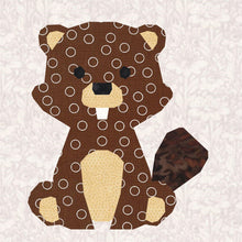 Load image into Gallery viewer, Eager Beaver, Foundation Paper Piecing Pattern (FPP Pattern), Quilt Block, 4 sizes FPP Patterns- Full Bobbin Designs foundation paper piecing patterns quilt block patterns sewing patterns
