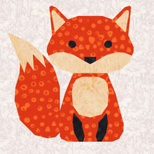 Load image into Gallery viewer, Foxy Fox, Foundation Paper Piecing Pattern (FPP Pattern), Quilt Block, 4 sizes FPP Patterns- Full Bobbin Designs foundation paper piecing patterns quilt block patterns sewing patterns