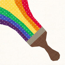 Load image into Gallery viewer, Colour my World, Rainbow Paintbrush, Foundation Paper Piecing Pattern (FPP Pattern), Quilt Block, 4 Sizes FPP Patterns- Full Bobbin Designs foundation paper piecing patterns quilt block patterns sewing patterns