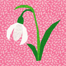 Load image into Gallery viewer, Snowdrop, Flower Foundation Paper Piecing Pattern (FPP Pattern), Quilt Block, 3 sizes FPP Patterns- Full Bobbin Designs foundation paper piecing patterns quilt block patterns sewing patterns