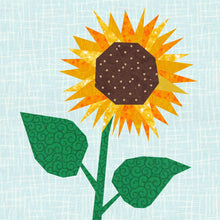 Load image into Gallery viewer, Sunflower, Foundation Paper Piecing Pattern (FPP Pattern), Quilt Block, 3 sizes FPP Patterns- Full Bobbin Designs foundation paper piecing patterns quilt block patterns sewing patterns
