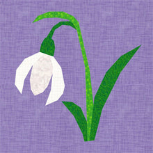 Load image into Gallery viewer, Snowdrop, Flower Foundation Paper Piecing Pattern (FPP Pattern), Quilt Block, 3 sizes FPP Patterns- Full Bobbin Designs foundation paper piecing patterns quilt block patterns sewing patterns