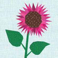 Load image into Gallery viewer, Sunflower, Foundation Paper Piecing Pattern (FPP Pattern), Quilt Block, 3 sizes FPP Patterns- Full Bobbin Designs foundation paper piecing patterns quilt block patterns sewing patterns
