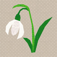 Load image into Gallery viewer, Snowdrop, Flower Foundation Paper Piecing Pattern (FPP Pattern), Quilt Block, 3 sizes FPP Patterns- Full Bobbin Designs foundation paper piecing patterns quilt block patterns sewing patterns