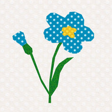 Load image into Gallery viewer, Forget-Me-Not, Flower, Foundation Paper Piecing Pattern (FPP Pattern), Quilt Block, 3 sizes FPP Patterns- Full Bobbin Designs foundation paper piecing patterns quilt block patterns sewing patterns