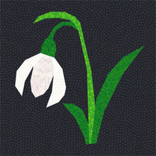 Load image into Gallery viewer, Snowdrop, Flower Foundation Paper Piecing Pattern (FPP Pattern), Quilt Block, 3 sizes FPP Patterns- Full Bobbin Designs foundation paper piecing patterns quilt block patterns sewing patterns