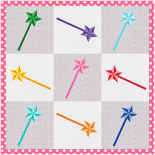 Load image into Gallery viewer, Fairy Wand, Princess, Foundation Paper Piecing Pattern (FPP Pattern), Quilt Block, 4 sizes FPP Patterns- Full Bobbin Designs foundation paper piecing patterns quilt block patterns sewing patterns