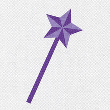 Load image into Gallery viewer, Fairy Wand, Princess, Foundation Paper Piecing Pattern (FPP Pattern), Quilt Block, 4 sizes FPP Patterns- Full Bobbin Designs foundation paper piecing patterns quilt block patterns sewing patterns