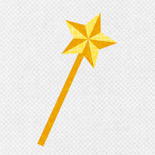 Load image into Gallery viewer, Fairy Wand, Princess, Foundation Paper Piecing Pattern (FPP Pattern), Quilt Block, 4 sizes FPP Patterns- Full Bobbin Designs foundation paper piecing patterns quilt block patterns sewing patterns