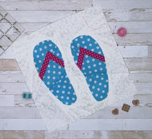 Load image into Gallery viewer, Flip Flops Foundation Paper Piecing Pattern (FPP Pattern), Quilt Block, 3 sizes FPP Patterns- Full Bobbin Designs foundation paper piecing patterns quilt block patterns sewing patterns
