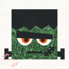 Load image into Gallery viewer, Frankie Frankenstein, Halloween, Foundation Paper Piecing Pattern (FPP Pattern), Quilt Block, 3 sizes FPP Patterns- Full Bobbin Designs foundation paper piecing patterns quilt block patterns sewing patterns