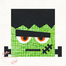 Load image into Gallery viewer, Frankie Frankenstein, Halloween, Foundation Paper Piecing Pattern (FPP Pattern), Quilt Block, 3 sizes FPP Patterns- Full Bobbin Designs foundation paper piecing patterns quilt block patterns sewing patterns