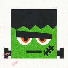 Load image into Gallery viewer, Frankie Frankenstein, Halloween, Foundation Paper Piecing Pattern (FPP Pattern), Quilt Block, 3 sizes FPP Patterns- Full Bobbin Designs foundation paper piecing patterns quilt block patterns sewing patterns