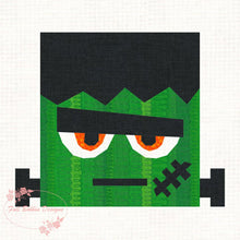 Load image into Gallery viewer, Frankie Frankenstein, Halloween, Foundation Paper Piecing Pattern (FPP Pattern), Quilt Block, 3 sizes FPP Patterns- Full Bobbin Designs foundation paper piecing patterns quilt block patterns sewing patterns