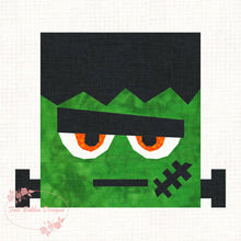 Load image into Gallery viewer, Frankie Frankenstein, Halloween, Foundation Paper Piecing Pattern (FPP Pattern), Quilt Block, 3 sizes FPP Patterns- Full Bobbin Designs foundation paper piecing patterns quilt block patterns sewing patterns