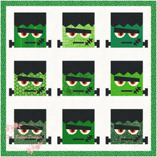 Load image into Gallery viewer, Frankie Frankenstein, Halloween, Foundation Paper Piecing Pattern (FPP Pattern), Quilt Block, 3 sizes FPP Patterns- Full Bobbin Designs foundation paper piecing patterns quilt block patterns sewing patterns