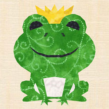 Load image into Gallery viewer, Frog Prince, Foundation Paper Piecing Pattern (FPP), Quilt Block, 4 sizes FPP Patterns- Full Bobbin Designs foundation paper piecing patterns quilt block patterns sewing patterns