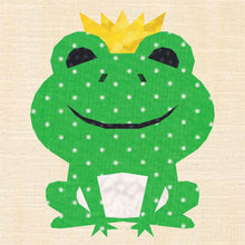 Load image into Gallery viewer, Frog Prince, Foundation Paper Piecing Pattern (FPP), Quilt Block, 4 sizes FPP Patterns- Full Bobbin Designs foundation paper piecing patterns quilt block patterns sewing patterns