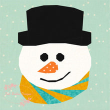 Load image into Gallery viewer, Frosty the Snowman, Foundation Paper Piecing Pattern (FPP Pattern), Quilt Block, 3 sizes FPP Patterns- Full Bobbin Designs foundation paper piecing patterns quilt block patterns sewing patterns