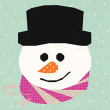 Load image into Gallery viewer, Frosty the Snowman, Foundation Paper Piecing Pattern (FPP Pattern), Quilt Block, 3 sizes FPP Patterns- Full Bobbin Designs foundation paper piecing patterns quilt block patterns sewing patterns