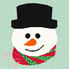 Load image into Gallery viewer, Frosty the Snowman, Foundation Paper Piecing Pattern (FPP Pattern), Quilt Block, 3 sizes FPP Patterns- Full Bobbin Designs foundation paper piecing patterns quilt block patterns sewing patterns