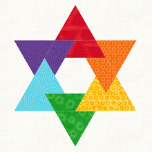 Load image into Gallery viewer, Hexagram, Foundation Paper Piecing Pattern (FPP Pattern), 3 sizes FPP Patterns- Full Bobbin Designs foundation paper piecing patterns quilt block patterns sewing patterns