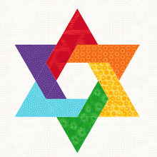 Load image into Gallery viewer, Hexagram, Foundation Paper Piecing Pattern (FPP Pattern), 3 sizes FPP Patterns- Full Bobbin Designs foundation paper piecing patterns quilt block patterns sewing patterns