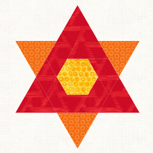 Load image into Gallery viewer, Hexagram, Foundation Paper Piecing Pattern (FPP Pattern), 3 sizes FPP Patterns- Full Bobbin Designs foundation paper piecing patterns quilt block patterns sewing patterns