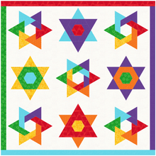 Load image into Gallery viewer, Hexagram, Foundation Paper Piecing Pattern (FPP Pattern), 3 sizes FPP Patterns- Full Bobbin Designs foundation paper piecing patterns quilt block patterns sewing patterns
