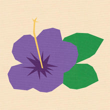 Load image into Gallery viewer, Hibiscus, Tropical Flower, Foundation Paper Piecing Pattern (FPP Pattern), Quilt Block, 4 sizes FPP Patterns- Full Bobbin Designs foundation paper piecing patterns quilt block patterns sewing patterns