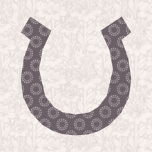 Load image into Gallery viewer, Horsehoe, Foundation Paper Piecing Pattern (FPP Pattern), Quilt Block, 3 sizes FPP Patterns- Full Bobbin Designs foundation paper piecing patterns quilt block patterns sewing patterns