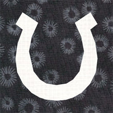 Load image into Gallery viewer, Horsehoe, Foundation Paper Piecing Pattern (FPP Pattern), Quilt Block, 3 sizes FPP Patterns- Full Bobbin Designs foundation paper piecing patterns quilt block patterns sewing patterns