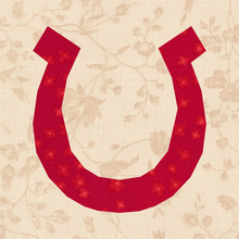 Load image into Gallery viewer, Horsehoe, Foundation Paper Piecing Pattern (FPP Pattern), Quilt Block, 3 sizes FPP Patterns- Full Bobbin Designs foundation paper piecing patterns quilt block patterns sewing patterns