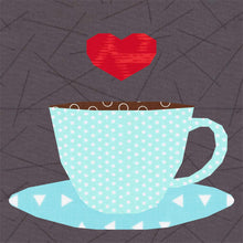 Load image into Gallery viewer, I Love Coffee, or Tea? Foundation Paper Piecing Pattern (FPP Pattern), Quilt Block, 4 sizes included FPP Patterns- Full Bobbin Designs foundation paper piecing patterns quilt block patterns sewing patterns