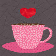 Load image into Gallery viewer, I Love Coffee, or Tea? Foundation Paper Piecing Pattern (FPP Pattern), Quilt Block, 4 sizes included FPP Patterns- Full Bobbin Designs foundation paper piecing patterns quilt block patterns sewing patterns