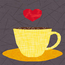 Load image into Gallery viewer, I Love Coffee, or Tea? Foundation Paper Piecing Pattern (FPP Pattern), Quilt Block, 4 sizes included FPP Patterns- Full Bobbin Designs foundation paper piecing patterns quilt block patterns sewing patterns