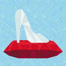 Load image into Gallery viewer, If the Shoe Fits, Glass Slipper, Princess, Foundation Paper Piecing Pattern (FPP Pattern), Quilt Block, 4 sizes FPP Patterns- Full Bobbin Designs foundation paper piecing patterns quilt block patterns sewing patterns