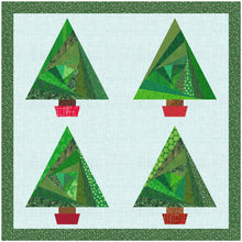 Load image into Gallery viewer, Iris Fold, Christmas Tree, Foundation Paper Piecing Pattern (FPP Pattern), Quilt Block, 7 Sizes Included FPP Patterns- Full Bobbin Designs foundation paper piecing patterns quilt block patterns sewing patterns