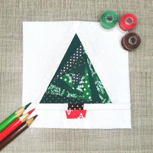 Load image into Gallery viewer, Iris Fold, Christmas Tree, Foundation Paper Piecing Pattern (FPP Pattern), Quilt Block, 7 Sizes Included FPP Patterns- Full Bobbin Designs foundation paper piecing patterns quilt block patterns sewing patterns