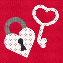 Load image into Gallery viewer, Key to my Heart, Foundation Paper Piecing Pattern (FPP Pattern), Quilt Block, 3 sizes FPP Patterns- Full Bobbin Designs foundation paper piecing patterns quilt block patterns sewing patterns