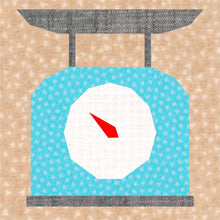 Load image into Gallery viewer, Kitchen Scales, Foundation Paper Piecing Pattern (FPP Pattern), Quilt Block, 3 sizes FPP Patterns- Full Bobbin Designs foundation paper piecing patterns quilt block patterns sewing patterns
