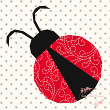 Load image into Gallery viewer, Lady Bug, Foundation Paper Piecing Pattern (FPP), Quilt Block, 4 sizes FPP Patterns- Full Bobbin Designs foundation paper piecing patterns quilt block patterns sewing patterns