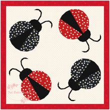 Load image into Gallery viewer, Lady Bug, Foundation Paper Piecing Pattern (FPP), Quilt Block, 4 sizes FPP Patterns- Full Bobbin Designs foundation paper piecing patterns quilt block patterns sewing patterns