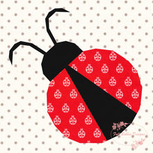 Load image into Gallery viewer, Lady Bug, Foundation Paper Piecing Pattern (FPP), Quilt Block, 4 sizes FPP Patterns- Full Bobbin Designs foundation paper piecing patterns quilt block patterns sewing patterns
