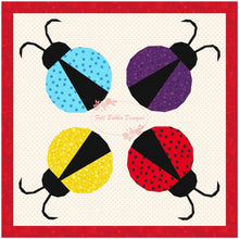 Load image into Gallery viewer, Lady Bug, Foundation Paper Piecing Pattern (FPP), Quilt Block, 4 sizes FPP Patterns- Full Bobbin Designs foundation paper piecing patterns quilt block patterns sewing patterns